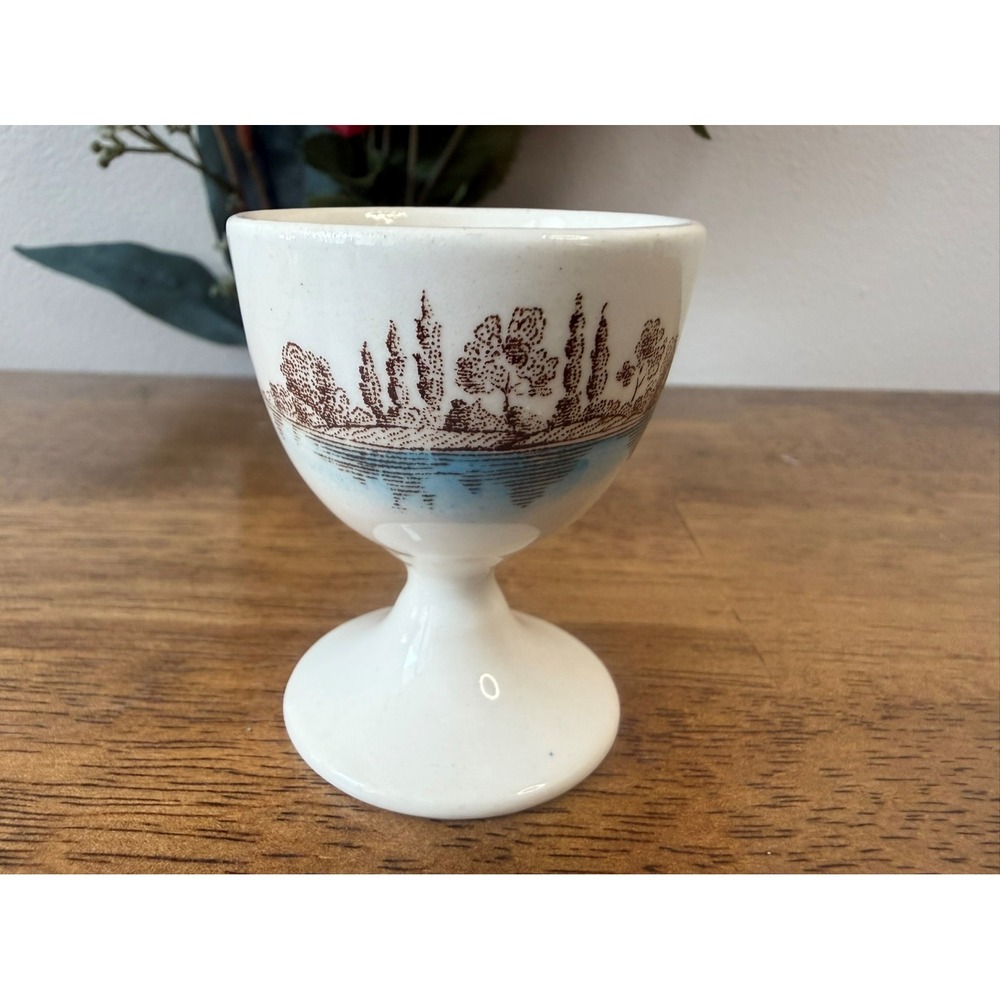 Johnson Brothers Old Mill Egg Cup Vintage‎ England Transferware Farmhouse Decor